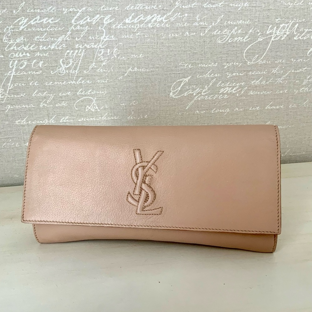 Yves Saint Laurent Nude Leather Clutch - Picture 2 of 6
